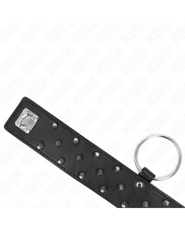 KINK - COLLANA CON GUINZAGLIO 65 CM CON BORCHIE IN ARGENTO MODELLO 5 REGOLABILE 36-43 CM X 5 CM