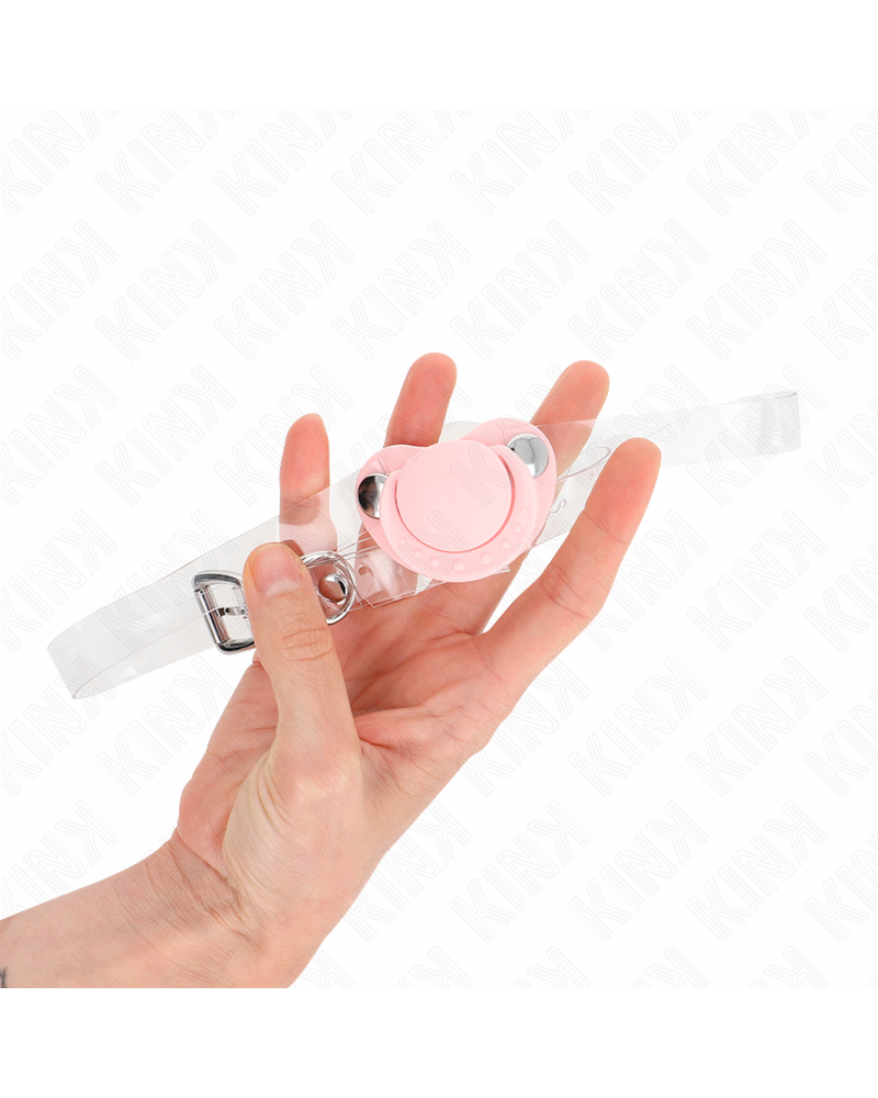 KINK - BAVAGLIO A FORMA DI CIUCCIO ROSA 5.5 x 4 CM REGOLABILE 43-60 CM