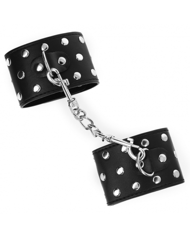 KINK - RESISTENZA DA POLSO CON CHIUSURA A SCATTO COMPLETA DI RIVETTI NERA REGOLABILE 19-24 CM X 5,5 CM