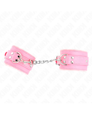 KINK - RESISTENZA DA POLSO IMBOTTITA IN PELLICCIA ROSA CON CINTURA ROSA REGOLABILE 17-29 CM X 6 CM 2