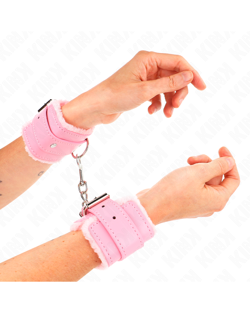 KINK - RESISTENZA DA POLSO IMBOTTITA IN PELLICCIA ROSA CON CINTURA ROSA REGOLABILE 17-29 CM X 6 CM