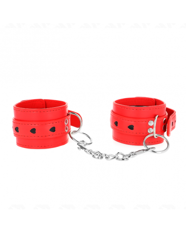 KINK - POLSO ROSSO CON INTARSIO A CUORE NERO REGOLABILE 21-28 CM X 5,5 CM 2