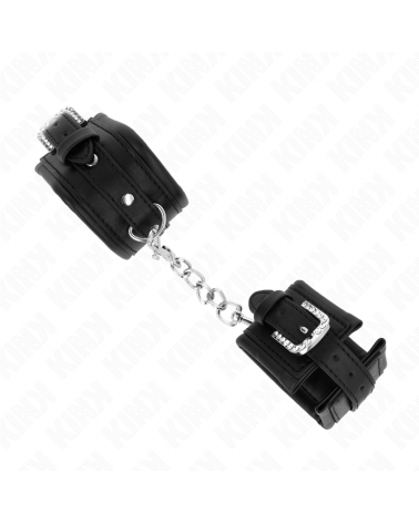 KINK - POGGIPOLSO CON FIBBIA STRASS NERO REGOLABILE 25-32 CM X 5,5 CM