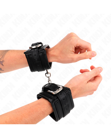 KINK - POGGIPOLSO CON FIBBIA STRASS NERO REGOLABILE 25-32 CM X 5,5 CM