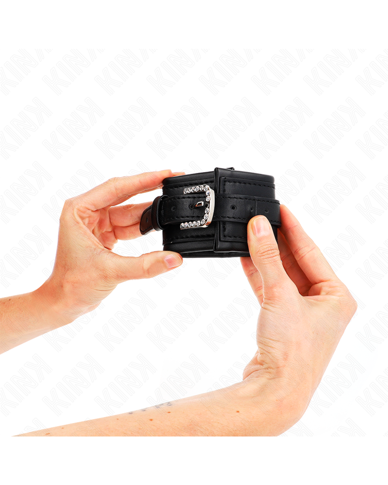 KINK - POGGIPOLSO CON FIBBIA STRASS NERO REGOLABILE 25-32 CM X 5,5 CM