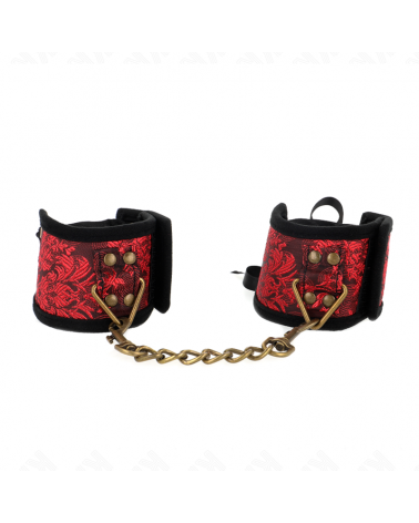 KINK - RESISTENZA DA POLSO SCANDALO DETTAGLI IN PIZZO ROSSO-NERO 24,5 CM X 6,5 CM