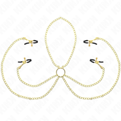 KINK - 4 MORSETTI PER CAPEZZOLI E CLIT REGOLABILI ORO