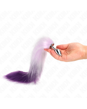 KINK - PLUG ANALE TAGLIA S 7 X 3 CM CON CODA SINTETICA 40 CM VIOLA 2