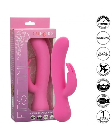 CALEXOTICS - FIRST TIME VIBRATORE CONIGLIO RICARICABILE ROSA