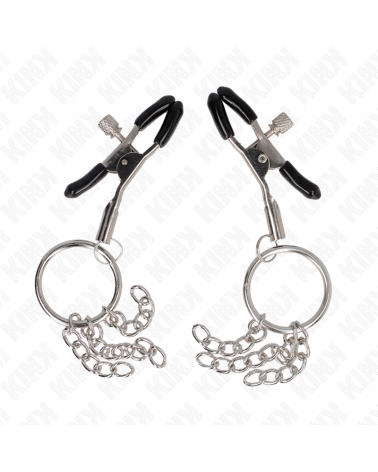 KINK - MORSETTO PER CAPEZZOLO O RING E CATENELLA ARGENTO 6 CM