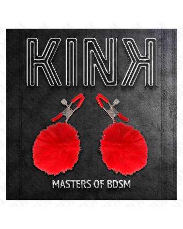 KINK - PINZA PER CAPEZZOLI CON SFERA IN ECOPELLICCIA ROSSO 6 CM