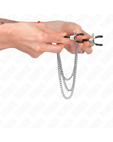 KINK - PINZE PER CAPEzzoli CON 3 CATENE ARGENTO 20/23/28 CM