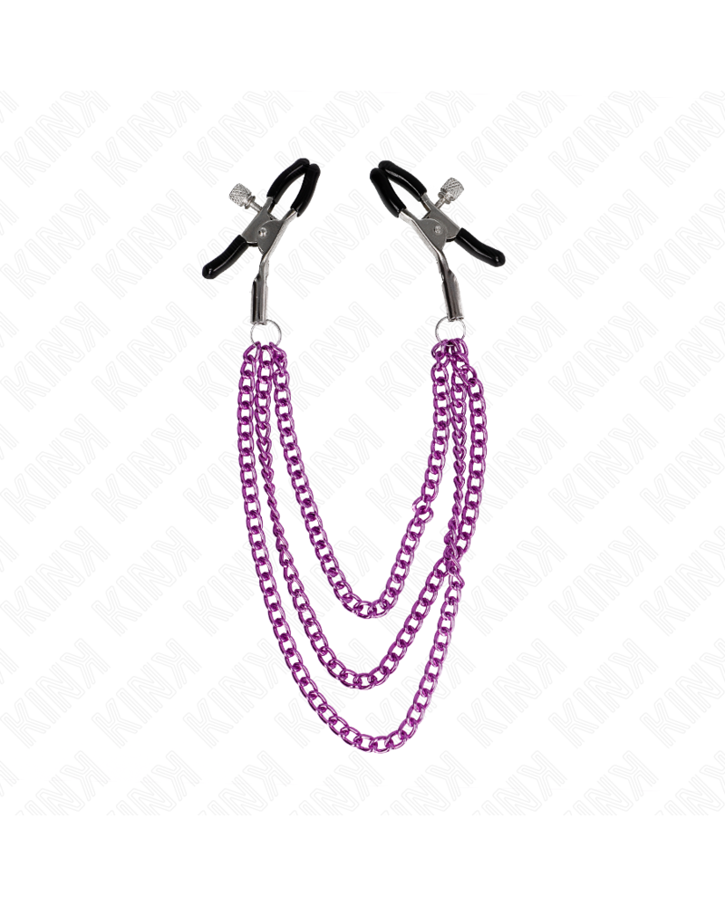 KINK - PINZE PER CAPEzzoli CON 3 CATENE VIOLA 20/23/28 CM