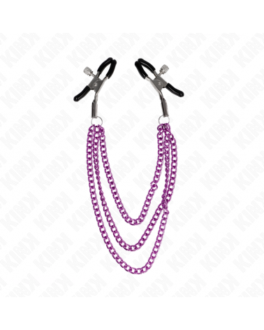 KINK - PINZE PER CAPEzzoli CON 3 CATENE VIOLA 20/23/28 CM