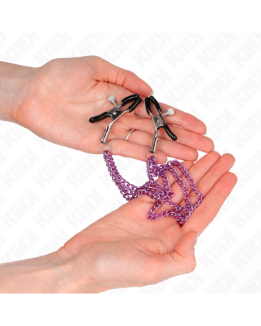KINK - PINZE PER CAPEzzoli CON 3 CATENE VIOLA 20/23/28 CM