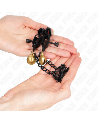 KINK - PINZE PER CAPEZZOLI A CATENA PIATTA E CAMPANA ARGENTO 30 CM