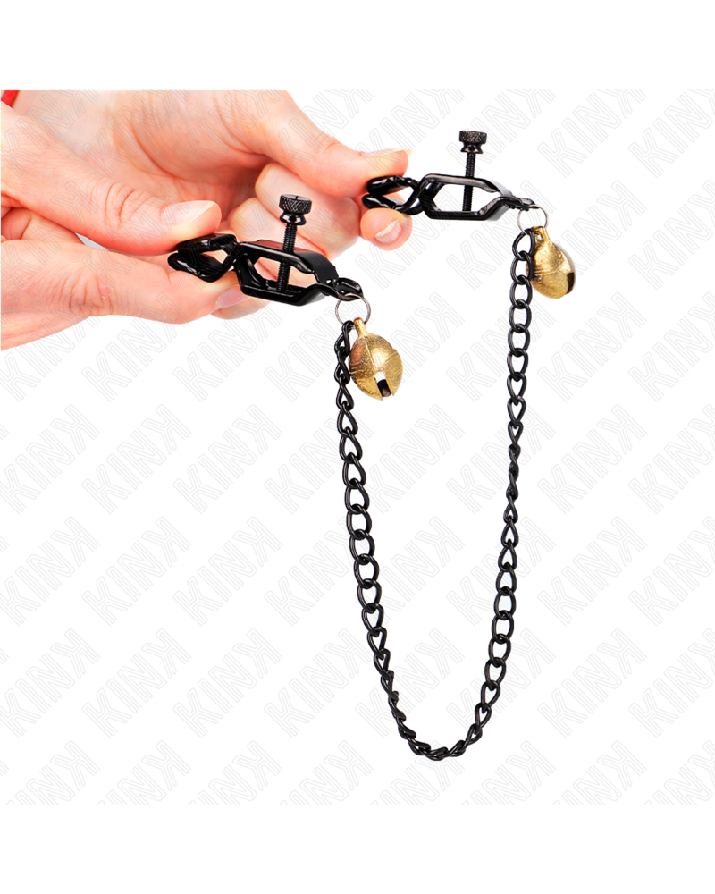 KINK - PINZE PER CAPEZZOLI A CATENA PIATTA E CAMPANA ARGENTO 30 CM