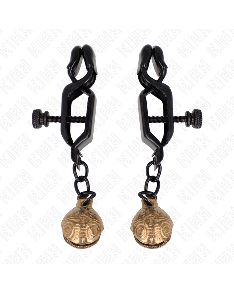 KINK - MORSETTI PER CAPEZZOLI STILE BELL JAW NERO 7 CM