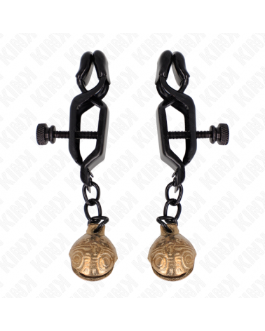 KINK - MORSETTI PER CAPEZZOLI STILE BELL JAW NERO 7 CM