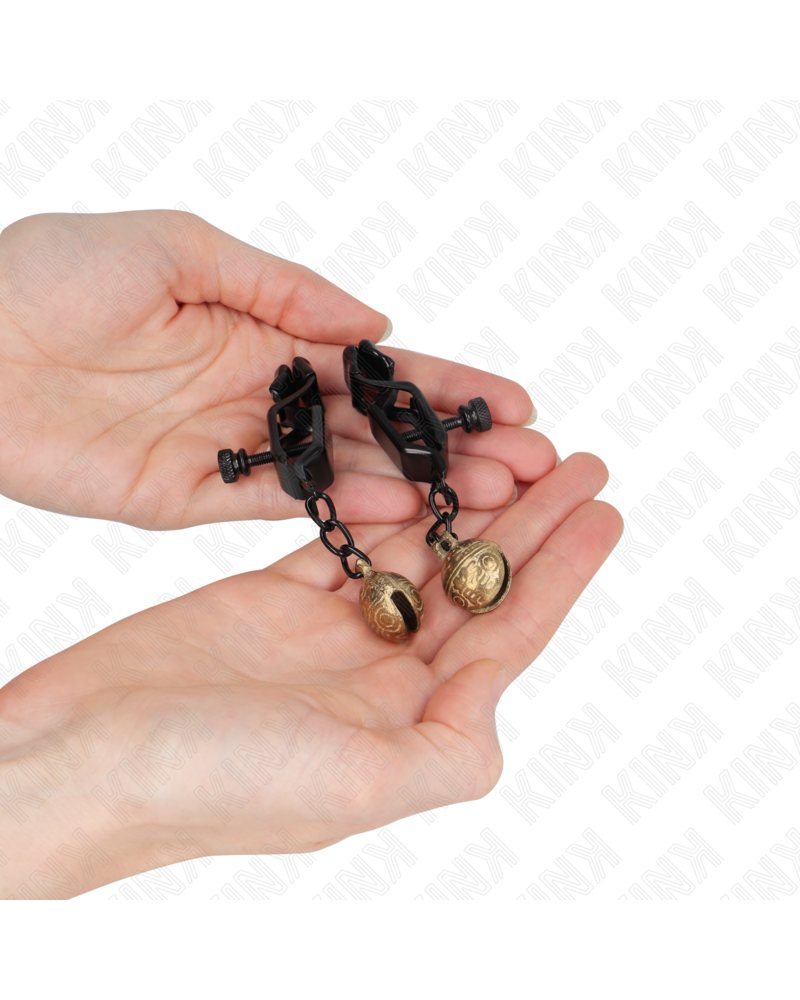 KINK - MORSETTI PER CAPEZZOLI STILE BELL JAW NERO 7 CM