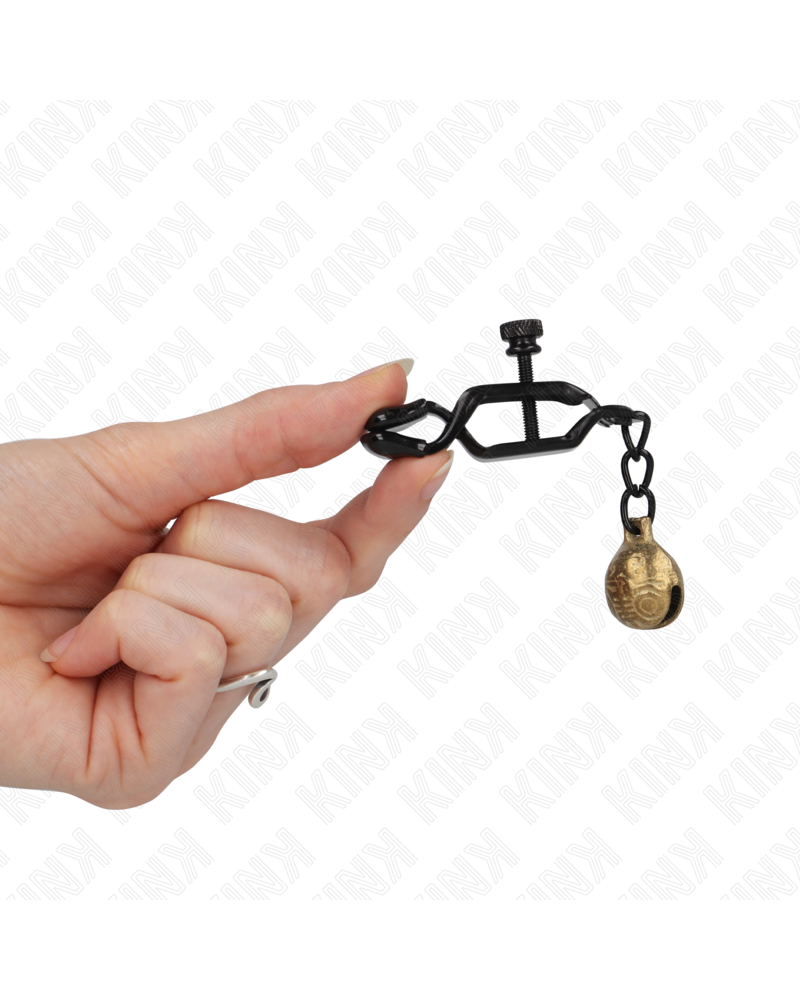 KINK - MORSETTI PER CAPEZZOLI STILE BELL JAW NERO 7 CM