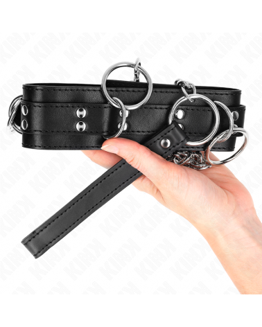 KINK - COLLANA SCHIAVITÙ 3 ANELLI CON CINTURINO 80 CM 53 X 5 CM