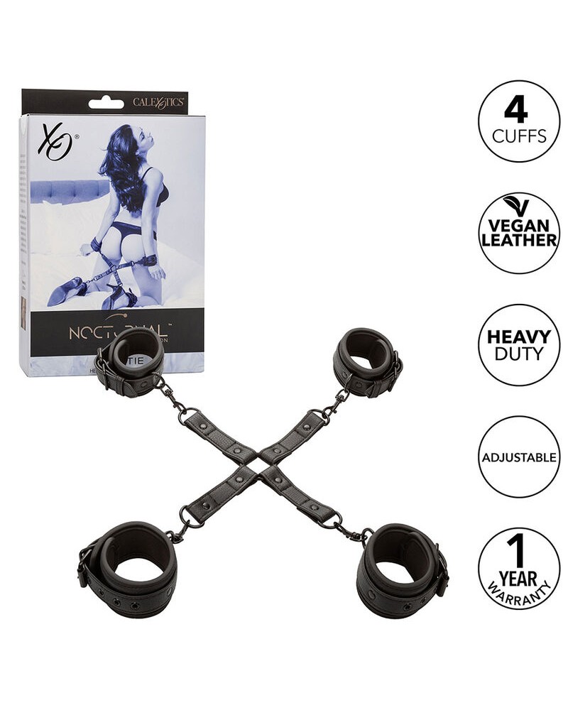 CALEXOTICS - NOCTURNAL CONNETTORE HOG TIE CUERO REGOLABILE NERO