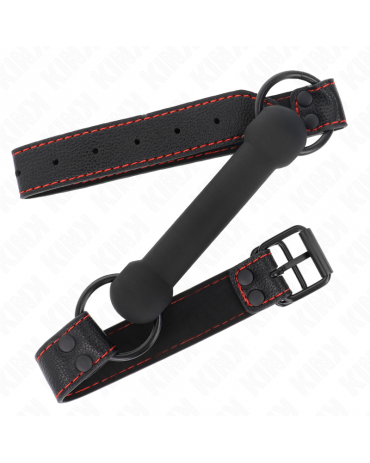 KINK - BONE GAG CON CINTURINO IN SIMILPELLE NERO REGOLABILE 41-57 CM 2