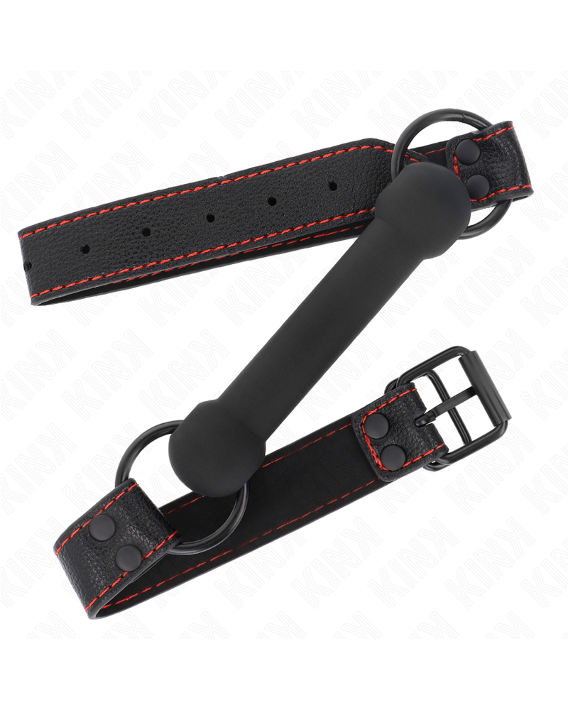 KINK - BONE GAG CON CINTURINO IN SIMILPELLE NERO REGOLABILE 41-57 CM