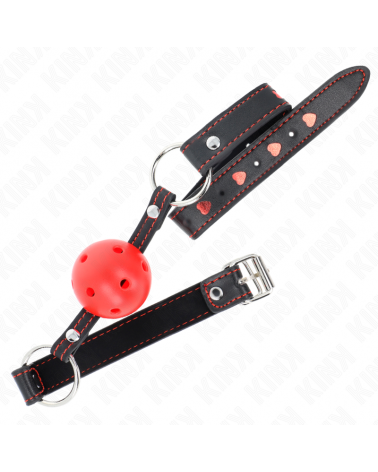 KINK - BALL GAG HOLLOW HARD ROSSO MODELLO 2 65 x 2,5 CM