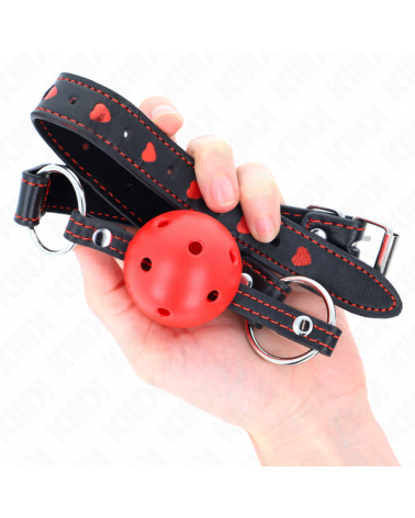 KINK - BALL GAG HOLLOW HARD ROSSO MODELLO 2 65 x 2,5 CM