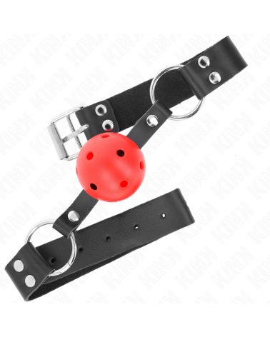KINK - PALLA TRASPIRANTE BAVAGLIO 4 CM CON DOPPIO RIVETTO ROSSO 62,5 x 2,5 CM REGOLABILE 42-58 CM