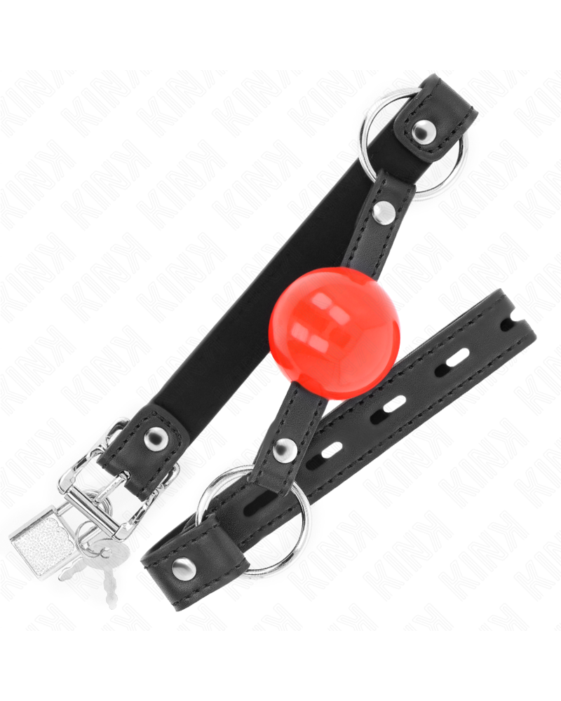 KINK - BALL 4 CM GAG CON SERRATURA SFERA ROSSA CINTURINO NERO 60 x 2 CM