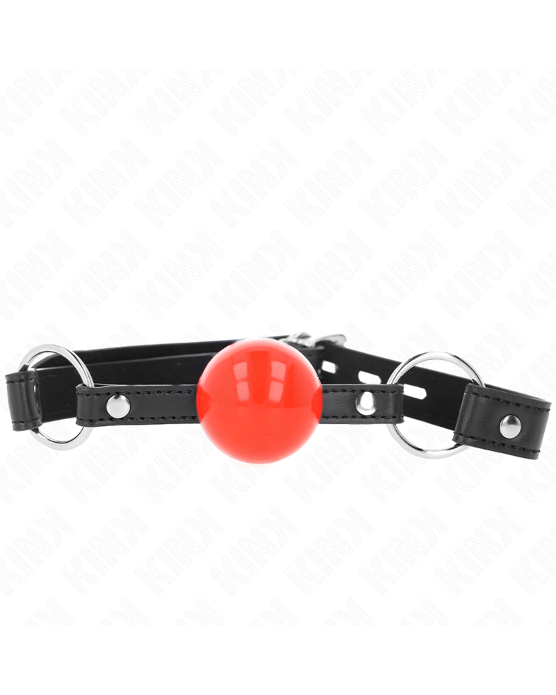 KINK - BALL 4 CM GAG CON SERRATURA SFERA ROSSA CINTURINO NERO 60 x 2 CM