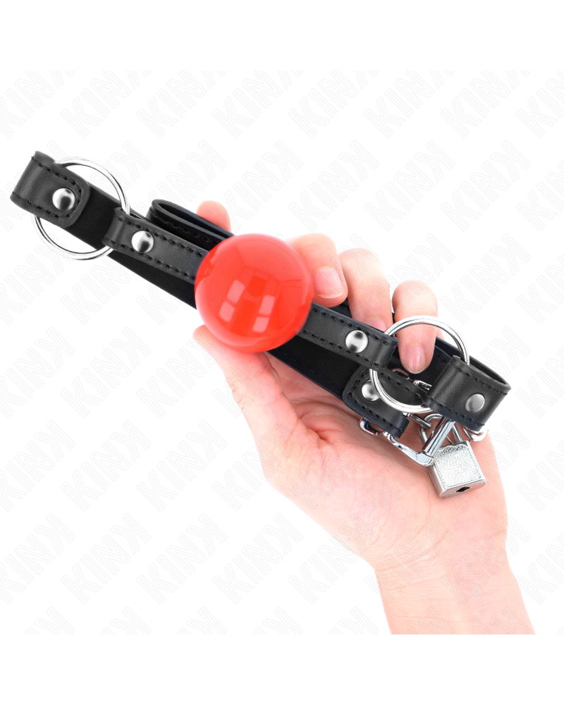 KINK - BALL 4 CM GAG CON SERRATURA SFERA ROSSA CINTURINO NERO 60 x 2 CM