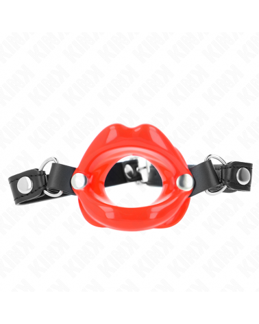 KINK - BAVAGLIO LIP 8 CM CON CINTURINO IN SIMILPELLE ROSSO 63 x 2 CM REGOLABILE 39-58 CM