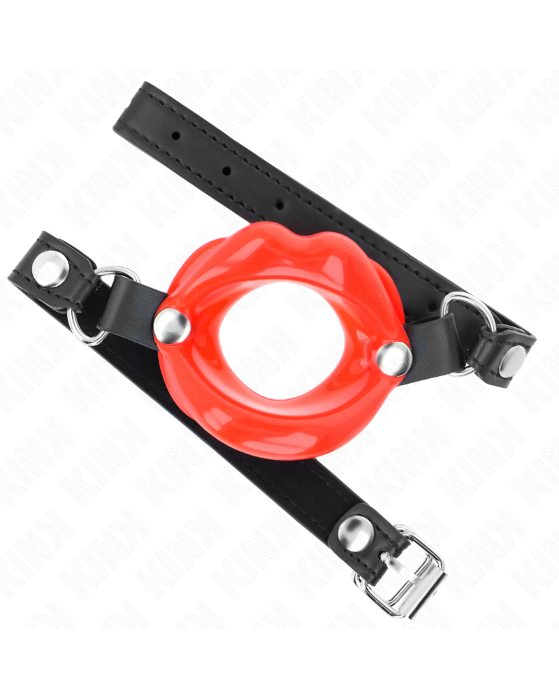 KINK - BAVAGLIO LIP 8 CM CON CINTURINO IN SIMILPELLE ROSSO 63 x 2 CM REGOLABILE 39-58 CM