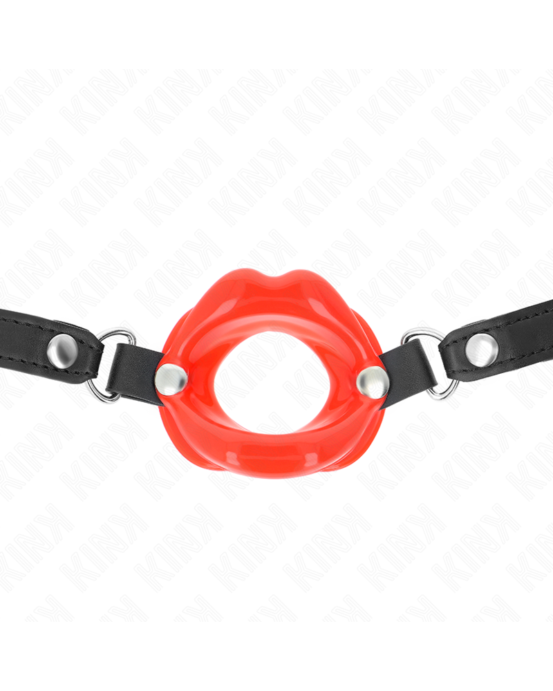 KINK - BAVAGLIO LIP 8 CM CON CINTURINO IN SIMILPELLE ROSSO 63 x 2 CM REGOLABILE 39-58 CM