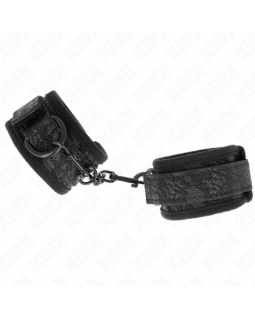 KINK - POLSI RICOPERTI DI PIZZO SCURO IN NEOPRENE REGOLABILE NERO 20-29 CM X 5 CM 2