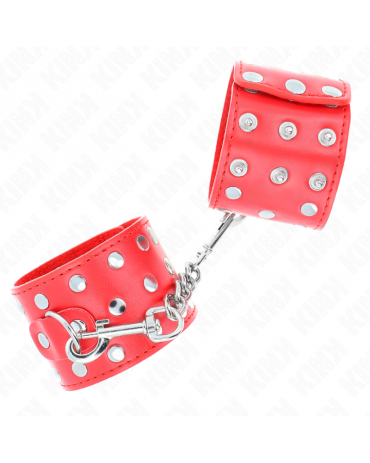 KINK - RESISTENZA DA POLSO CON CHIUSURA A SCATTO COMPLETA DI RIVETTI ROSSO REGOLABILE 19-24 CM X 5,5 CM 2