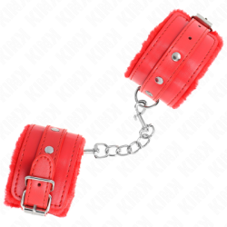 KINK - POGGIPOLSI PREMIUM IMBOTTITI IN PELLICCIA ROSSI CON CINTURA ROSSA REGOLABILE 17-29 CM X 6 CM 2