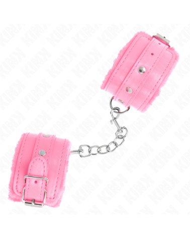 KINK - POGGIPOLSI PREMIUM RIVESTITI IN PELLICCIA ROSA CON CINTURA ROSA REGOLABILE 17-29 CM X 6 CM