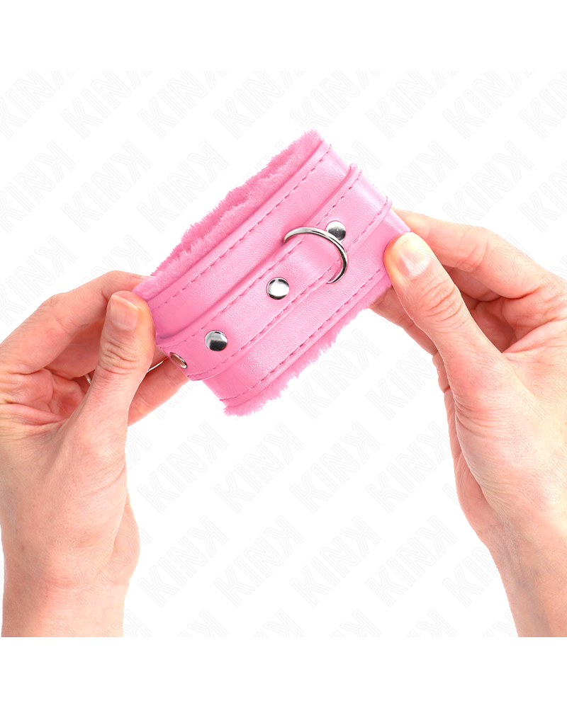 KINK - POGGIPOLSI PREMIUM RIVESTITI IN PELLICCIA ROSA CON CINTURA ROSA REGOLABILE 17-29 CM X 6 CM