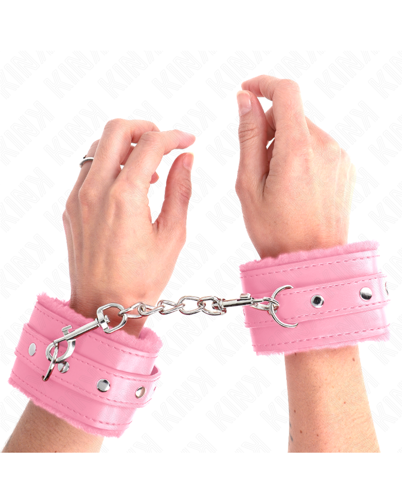 KINK - POGGIPOLSI PREMIUM RIVESTITI IN PELLICCIA ROSA CON CINTURA ROSA REGOLABILE 17-29 CM X 6 CM