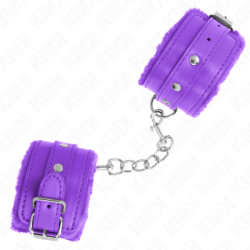 KINK - POGGIPOLSI PREMIUM IMBOTTITI IN PELLICCIA VIOLA CON CINTURA VIOLA REGOLABILE 17-29 CM X 6 CM 2