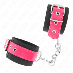 KINK - RESISTENZA DA POLSO IN NYLON NERO CON CINTURA IN SIMILPELLE ROSA LAMPONE REGOLABILE 19-29 CM X 5,1 CM 2