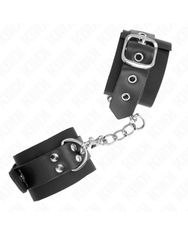 KINK - RESISTENZA DA POLSO IN NYLON NERO CON CINTURA IN PELLE NERA REGOLABILE 19-29 CM X 5,1 CM