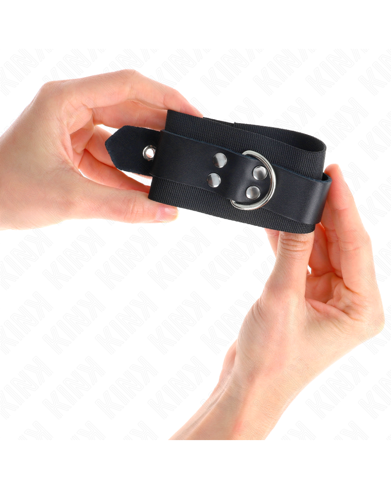 KINK - RESISTENZA DA POLSO IN NYLON NERO CON CINTURA IN PELLE NERA REGOLABILE 19-29 CM X 5,1 CM