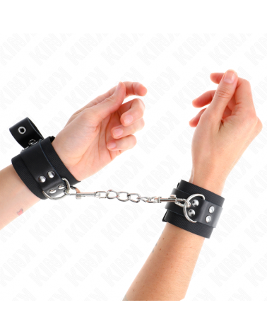 KINK - RESISTENZA DA POLSO IN NYLON NERO CON CINTURA IN PELLE NERA REGOLABILE 19-29 CM X 5,1 CM