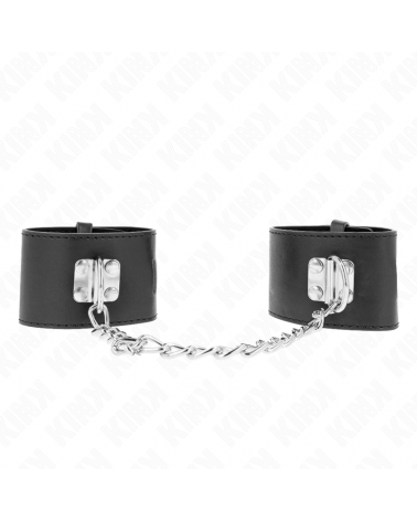 KINK - POLSO FISSO CON CATENA 30 CM E CHIUSURA LUCCHETTO NERO REGOLABILE 16-23 CM X 5,5 CM